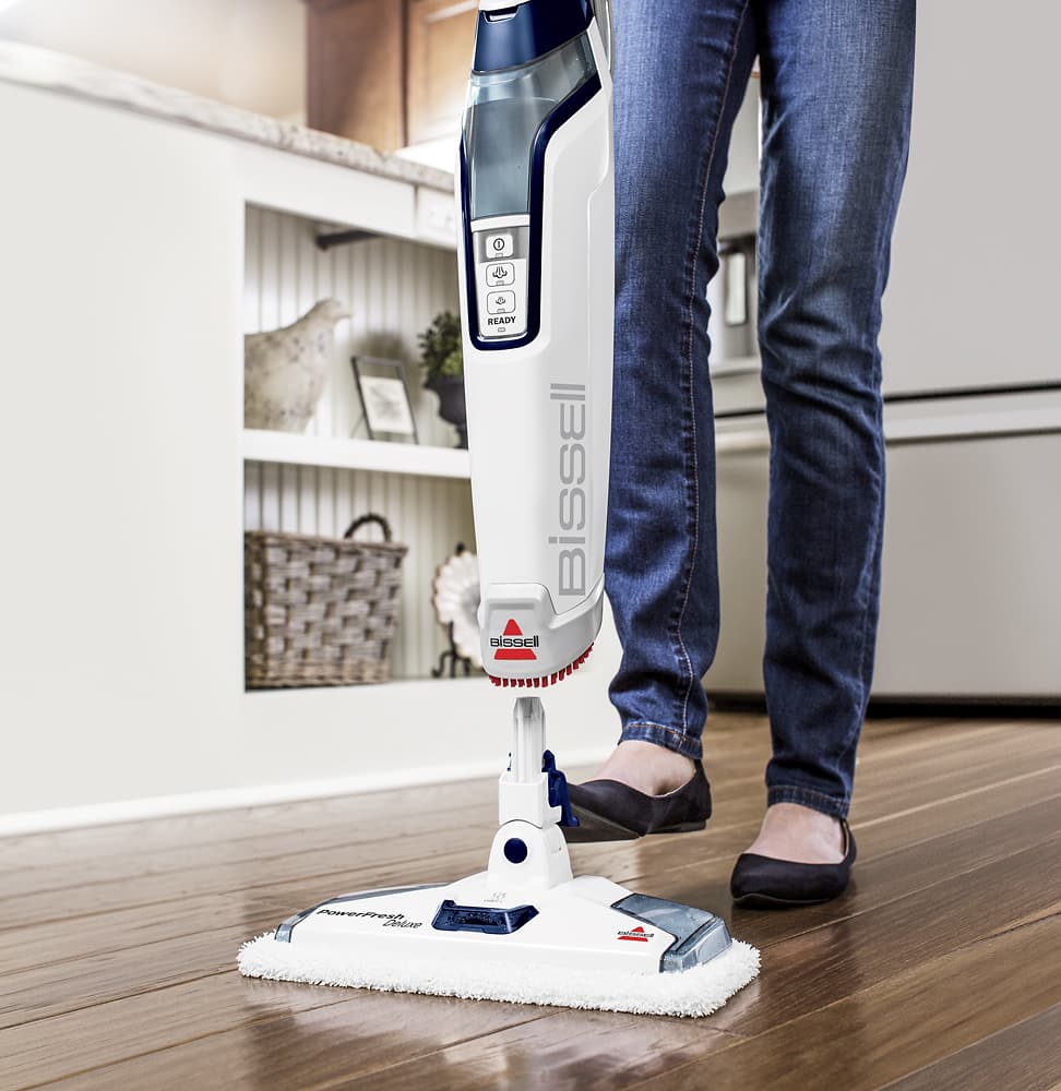 Alt View 13. BISSELL - PowerFresh Deluxe Corded Steam Mop - Brite White/Saphire Waltz.