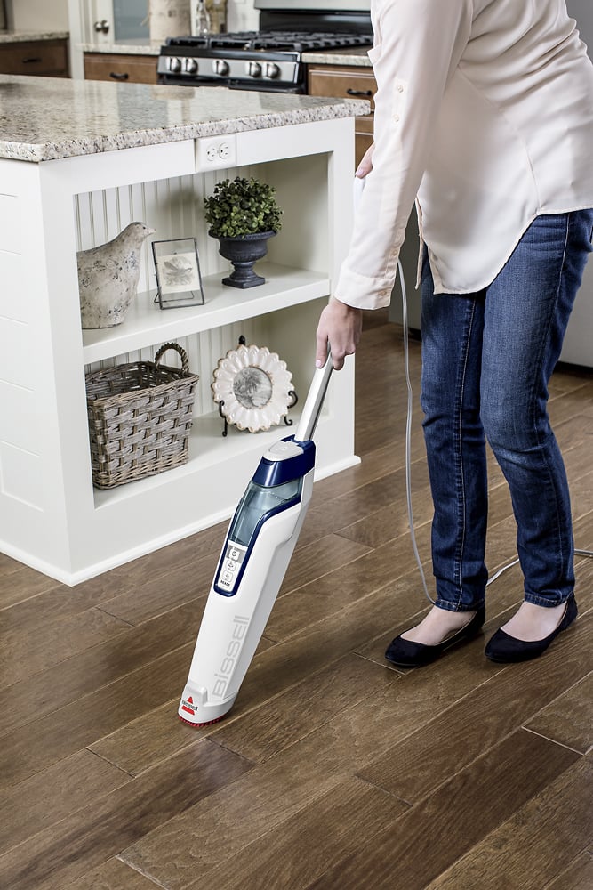 Alt View 14. BISSELL - PowerFresh Deluxe Corded Steam Mop - Brite White/Saphire Waltz.