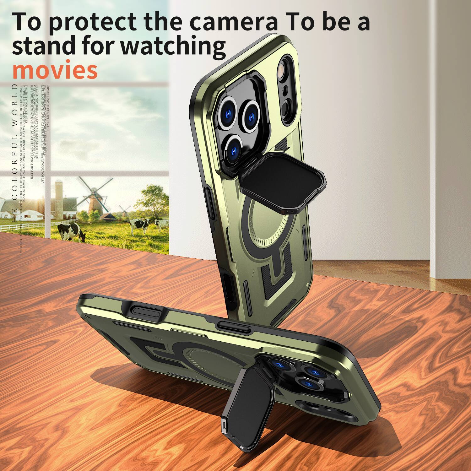 To protect the camera To be a stand for watching movies