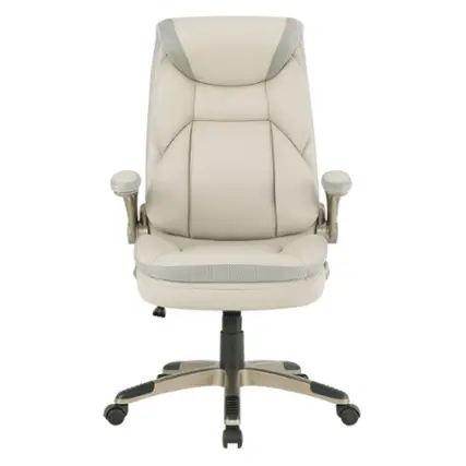Front. Office Star Products - Exec Bonded Lthr Office Chair - Taupe / Cocoa.