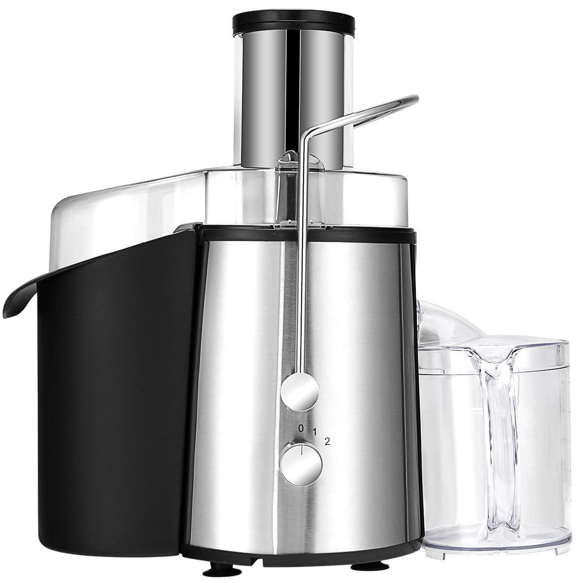 Ecooso - 2-Speed Electric Juice Extractor for Fruits and Vegetables, Fast Juicing, Easy Clean - Black + Sliver