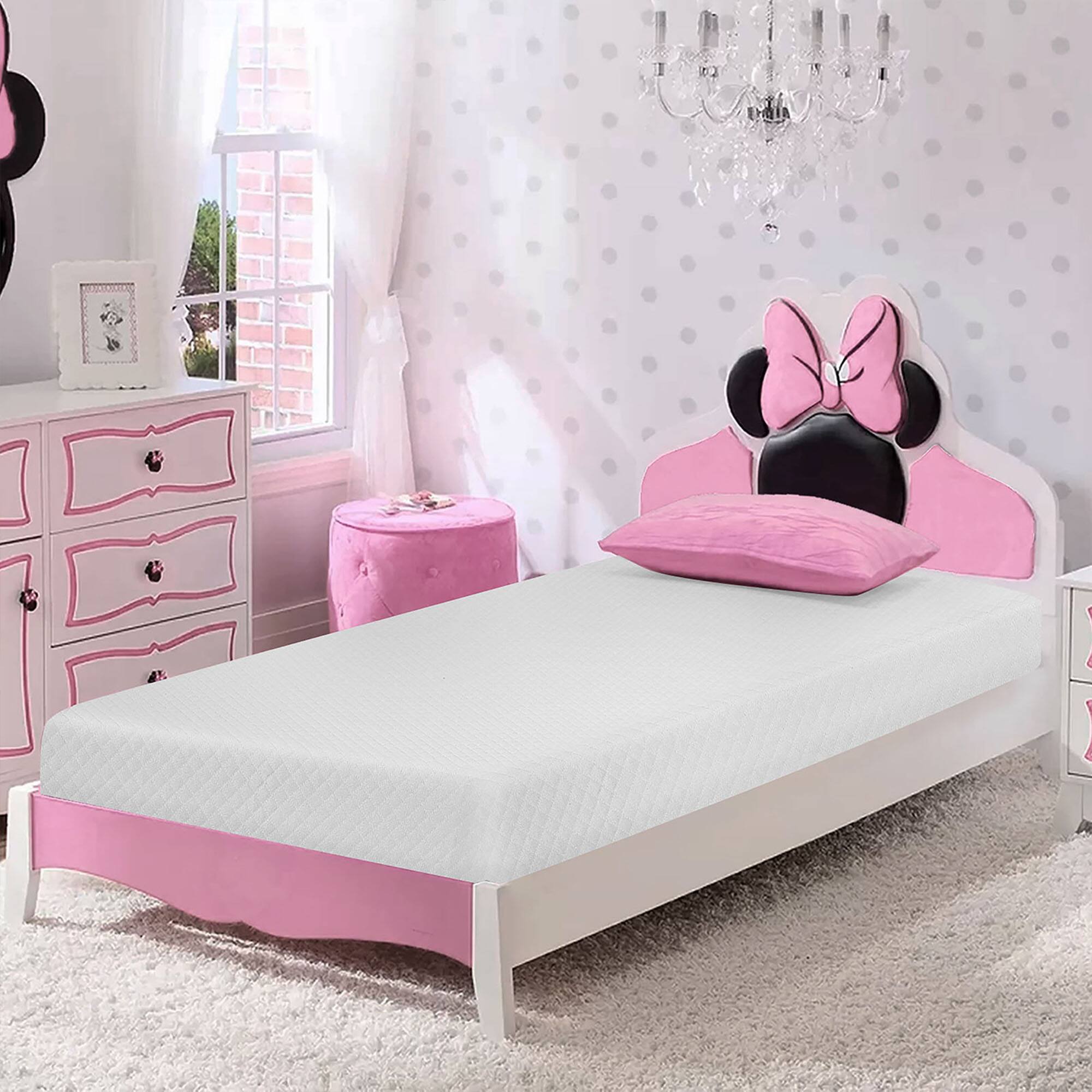 Angle. Vaczon - 8 Inch Twin Size Mattress in a Box, Gel Memory Foam Mattresses with Comfort Foam for Cooling Night Sleep, Pressure Relie - White.