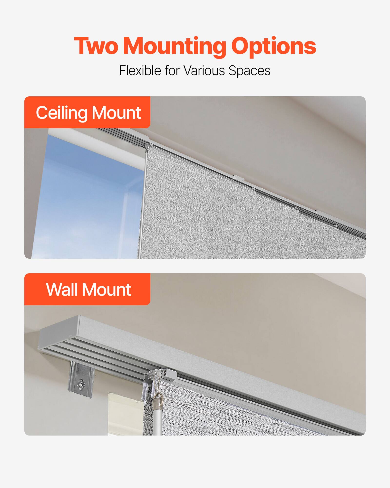Two Mounting Options  
Flexible for Various Spaces  

Ceiling Mount  

Wall Mount