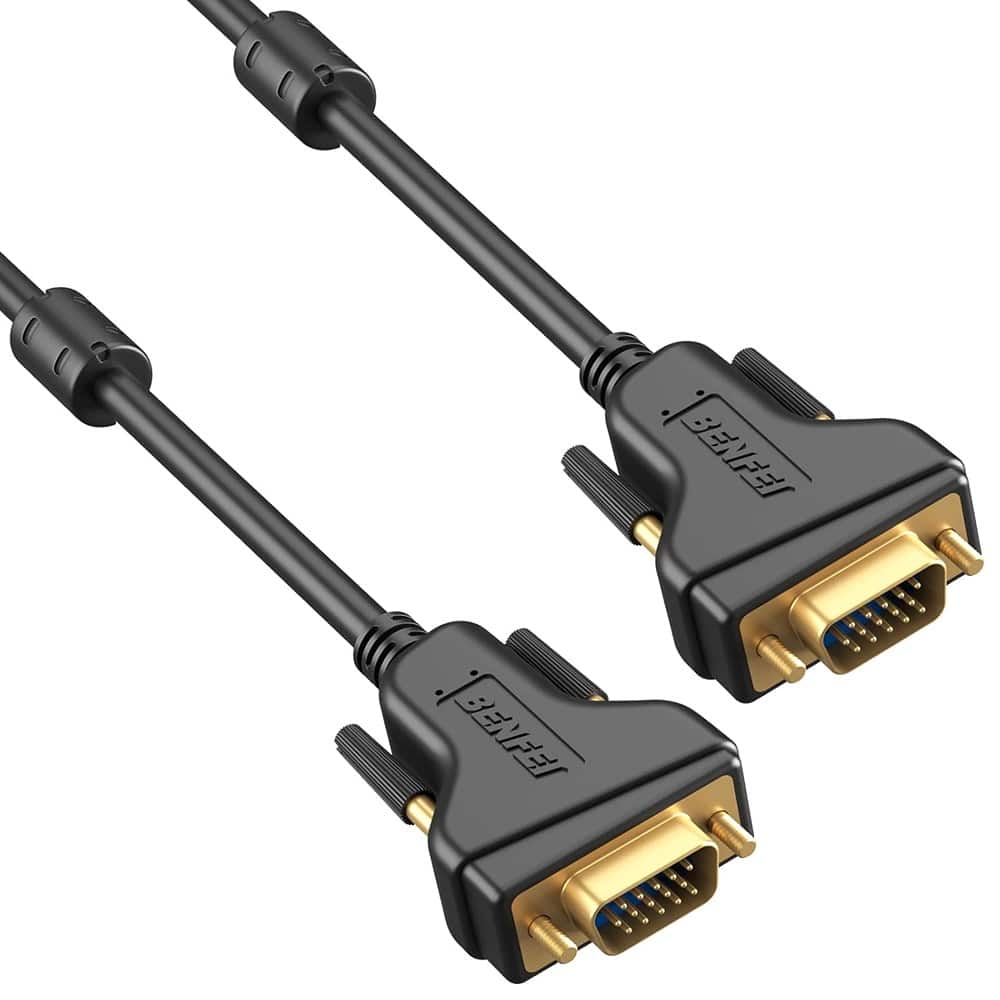 PARKER SLATER - VGA to VGA Cable – 6 Ft, Male-to-Male with Ferrite Cores - Black