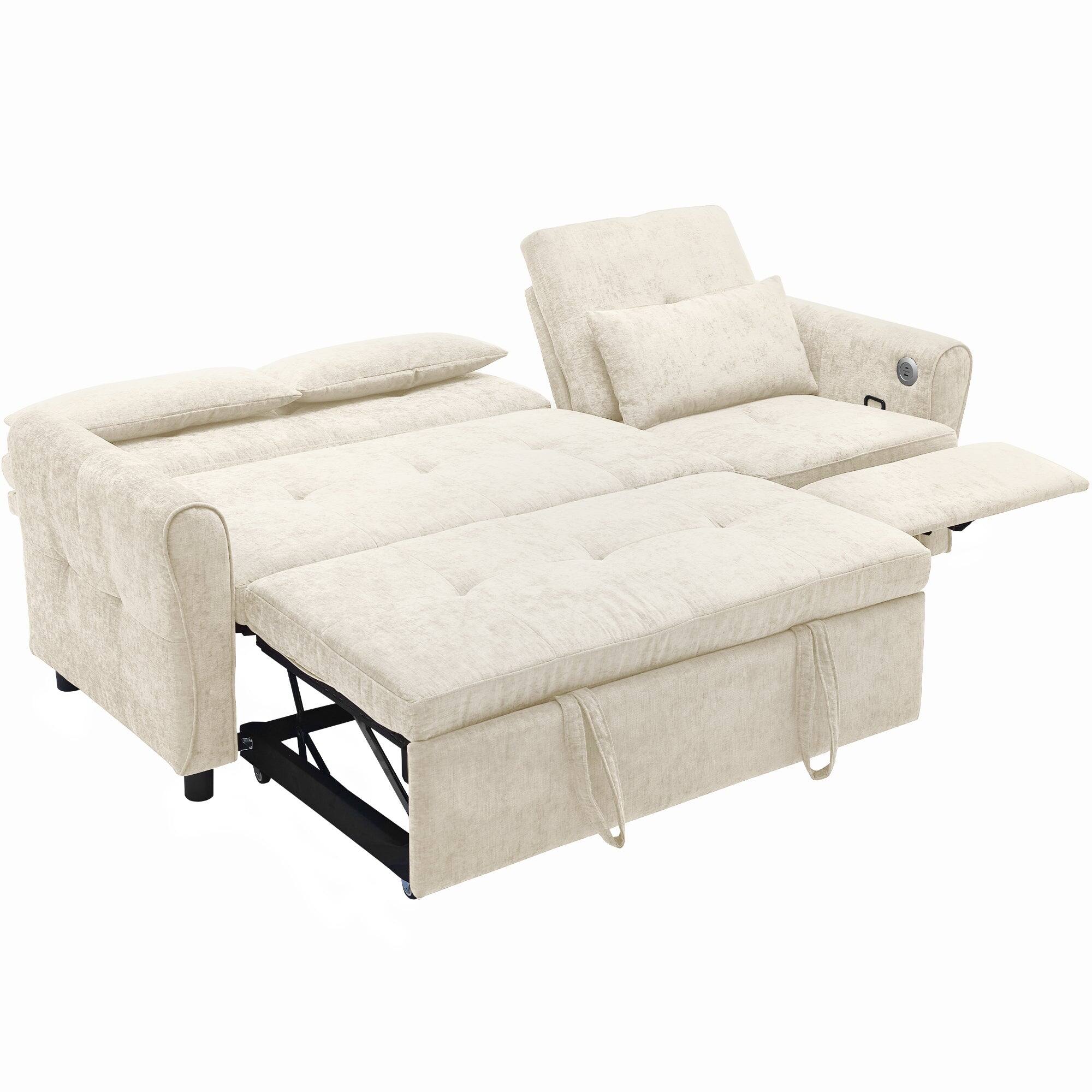 Alt View 2. Boyel Living - 2-in-1 Sofa 82 inch Three-seater Sofa with a Sofa Bed and a Reversible Recliner Sofa for Living Room Beige - Beige.