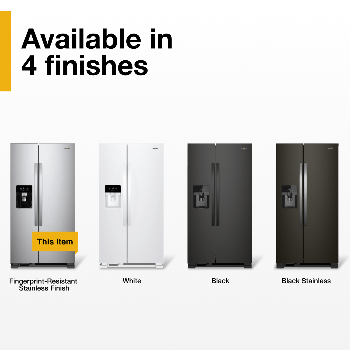 Available in 4 finishes
- Fingerprint-Resistant Stainless Finish
- White
- Black
- Black Stainless
This Item