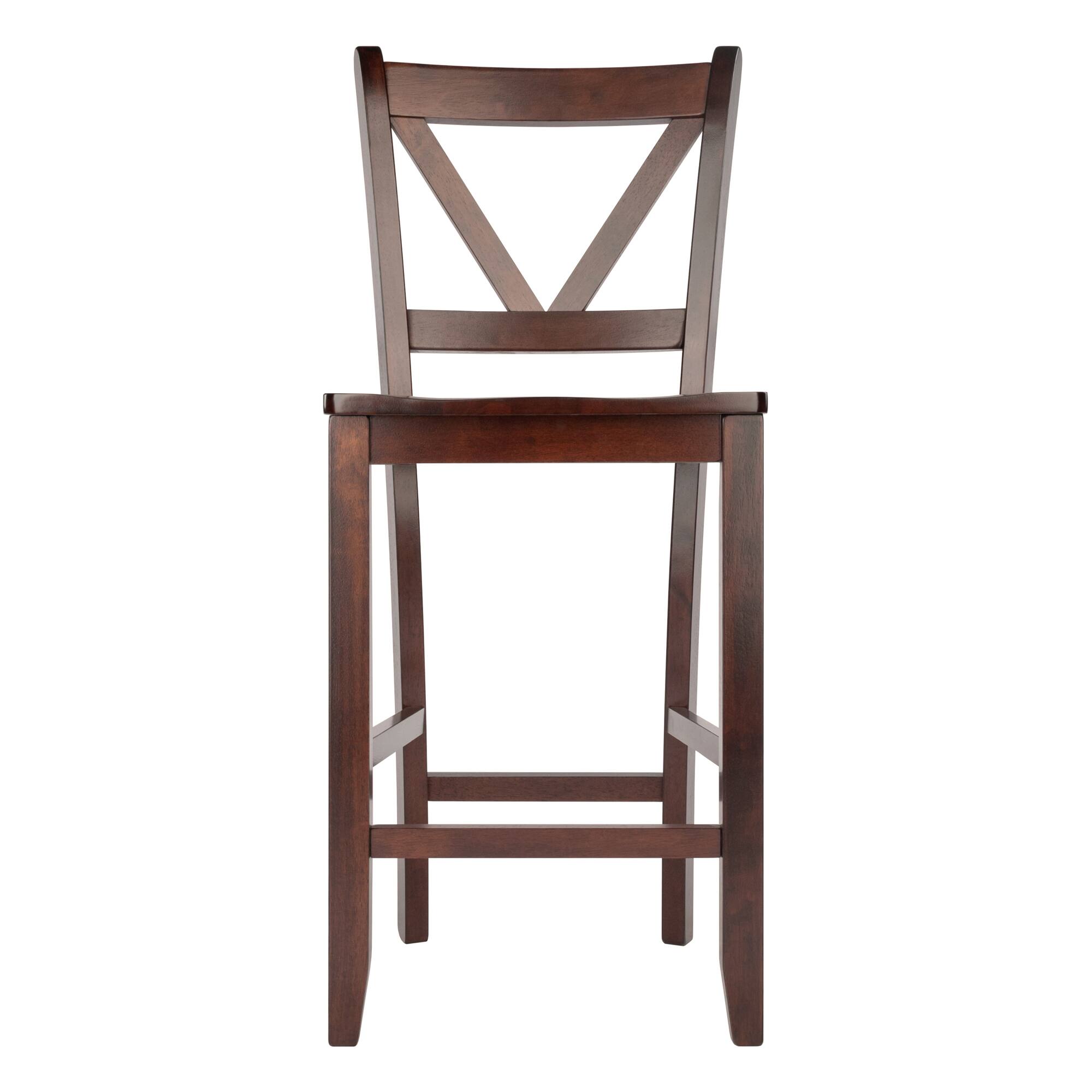 Alt View 1. Winsome Wood - Victor 2-Pc V-back Counter Stool Set - Walnut.