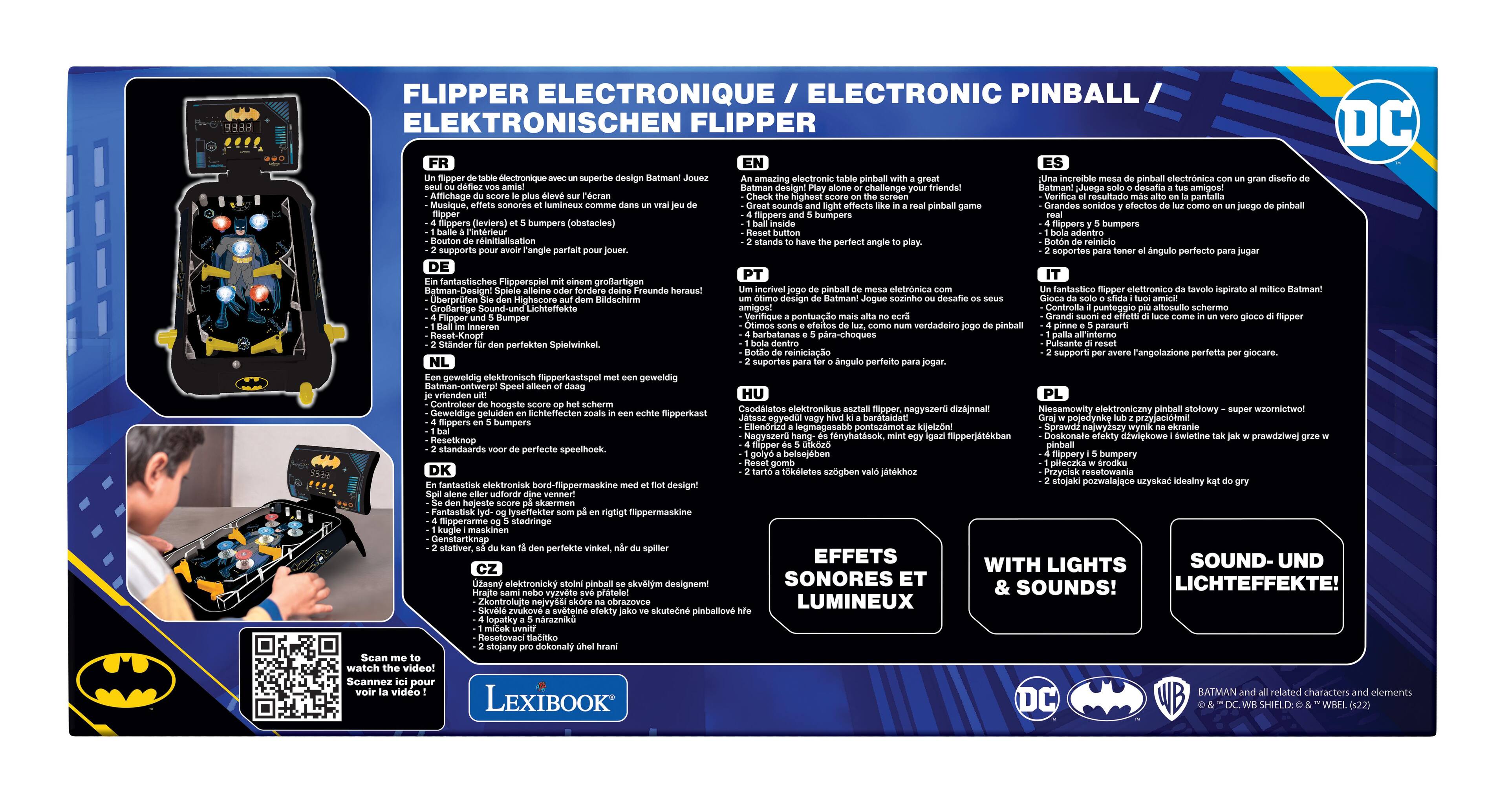 FLIPPER  
FLIPPER  
PINBALL  

FR flipper superbe design Batman! Jouez dfiez Affichage du le plus lev effets sonores bumpers supports  
EN amazing Batman design! alone challenge Check score like real flippers bumpers button stands the  
Una increible mess pinball gran diseo Batman! Juega solo desafia tus amigos! Verifica alto pantalla efectos de juego de pinball tener of ngulo perfecto para jugar  
Hipperspiel mit einem Spiele alleine oder fordere deine Freunde Highscore auf dem Bildschirm Papper und Bumper Stnder fr den perfekten Eon geweldig elektronisch geweldig  
Um um timo de pontuao Otimos efeitos barbatanas dentro Botao for mesa sozinho ou ecra como perfeito jogar.  
sous jogo de pinball  
flipper da ispirato mitico Batman! amici! punteggio altosullo schermo in gioco di flipper pinne paraurti perfetta glocare.  
uit! Controleer hoogste score scherm zoals een echte flippers your perfecte speelhook. DK fantastisk elektronisk flot alene eller u