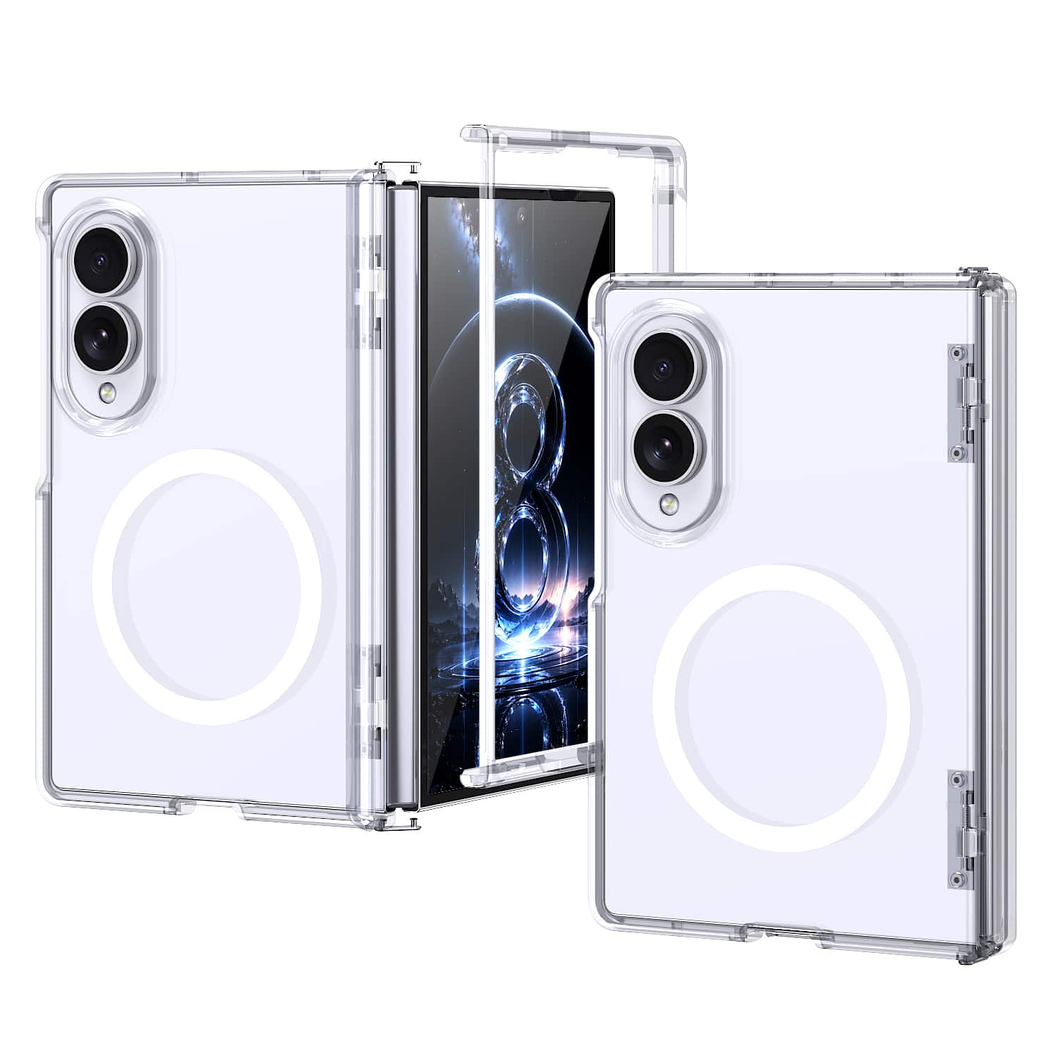 Dteck - Rugged Magnetic Case For Samsung Galaxy Z Fold8 Shockproof Matte Anti-Fingerprint Cover Hinge Protection - Clear price history on PriceWatchPro