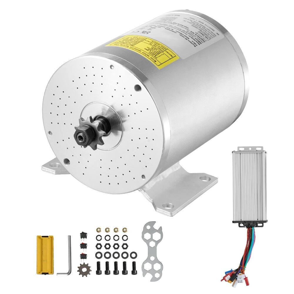 Angle. Loheer - Loheer 2000W 48V Brushless DC Motor Kit with Upgraded Speed Controller for Go Karts E-Bike Scooter - Silver.