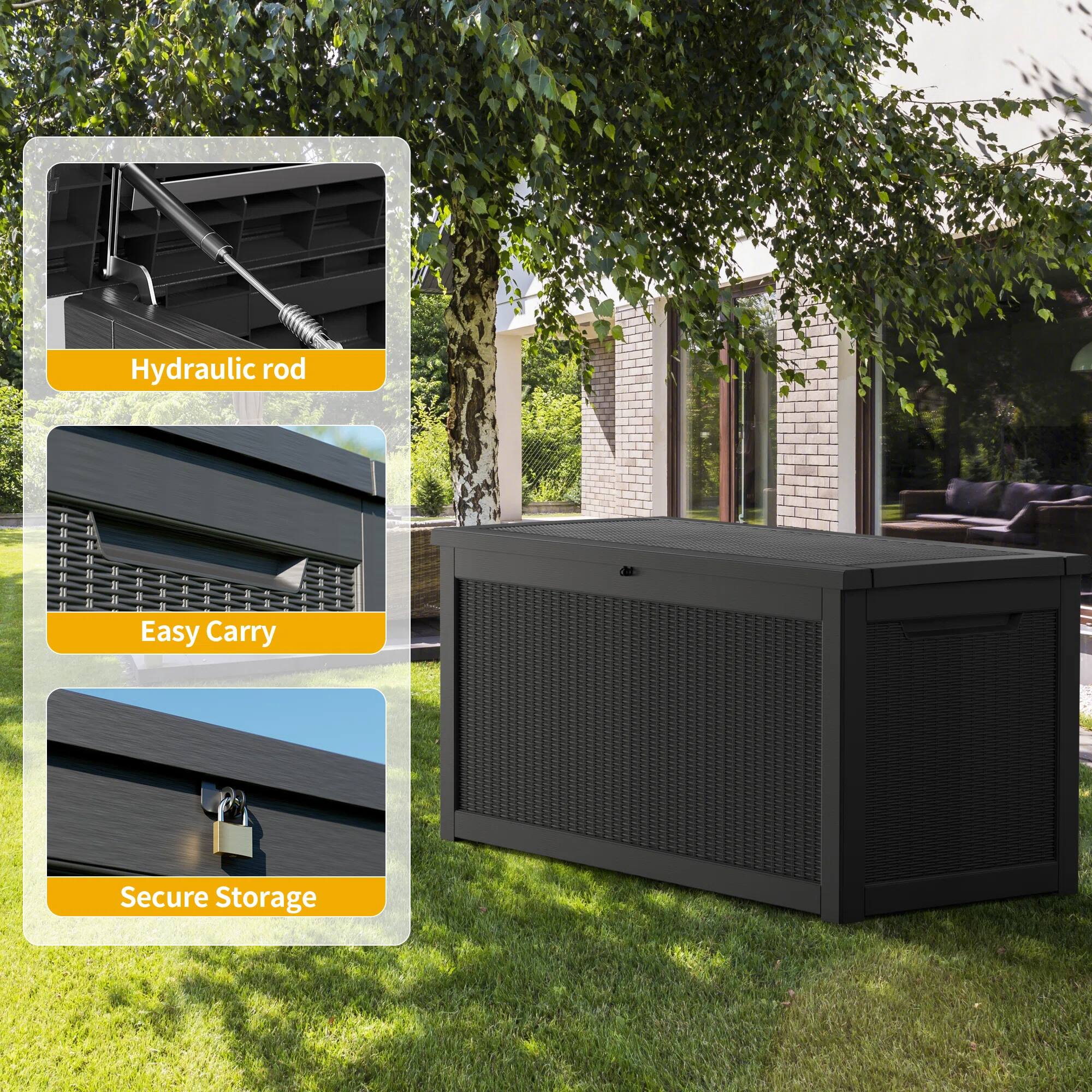 Hydraulic rod  
Easy Carry  
Secure Storage