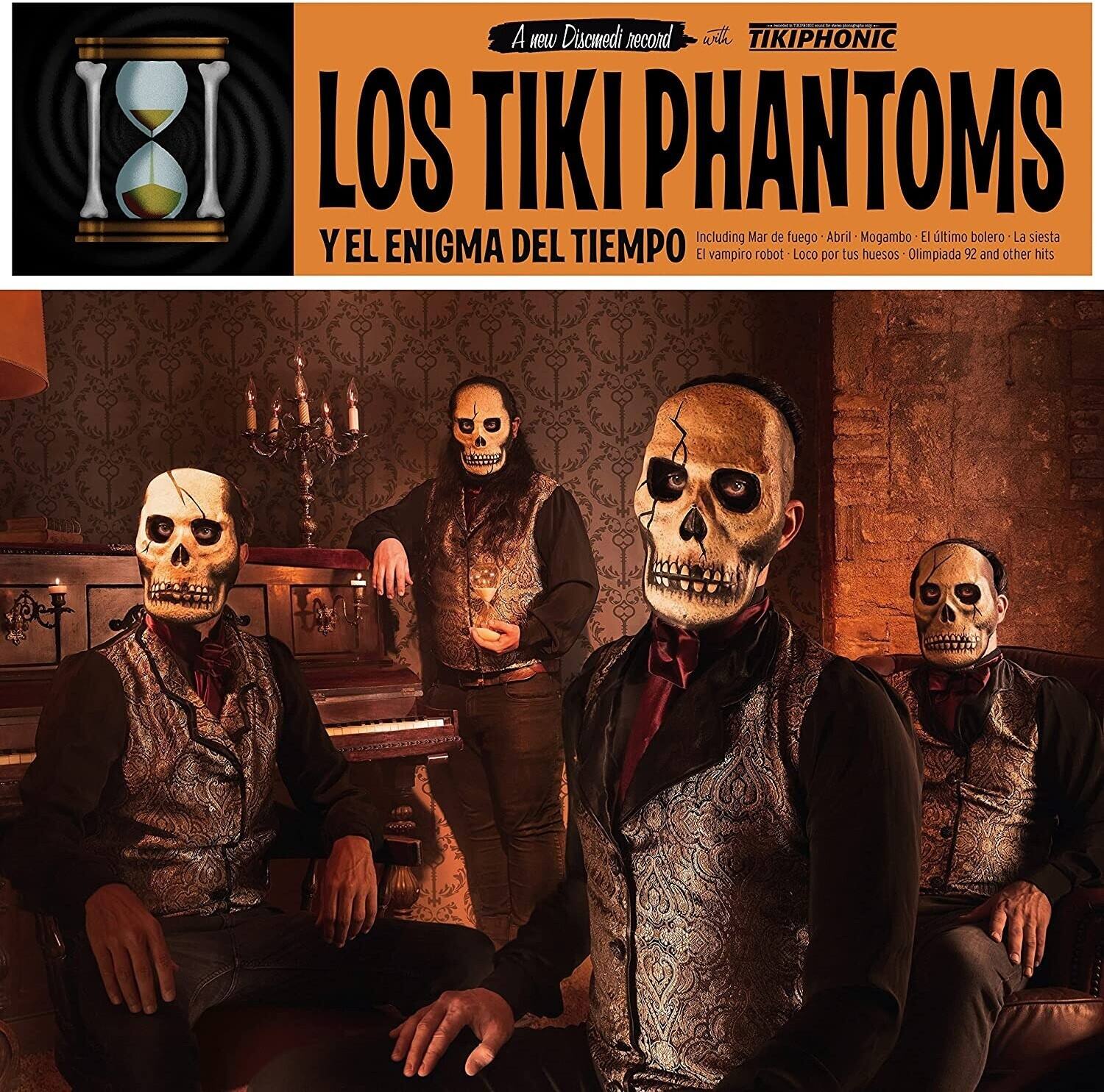 A new Discmedi record with TIKIPHONIC  
LOS TIKI PHANTOMS  
Y EL ENIGMA DEL TIEMPO  

Including Mar de fuego - Abril - Mogambo - El último bolero - La siesta  
El vampiro robot - Loco por tus huesos - Olimpiada 92 and other hits
