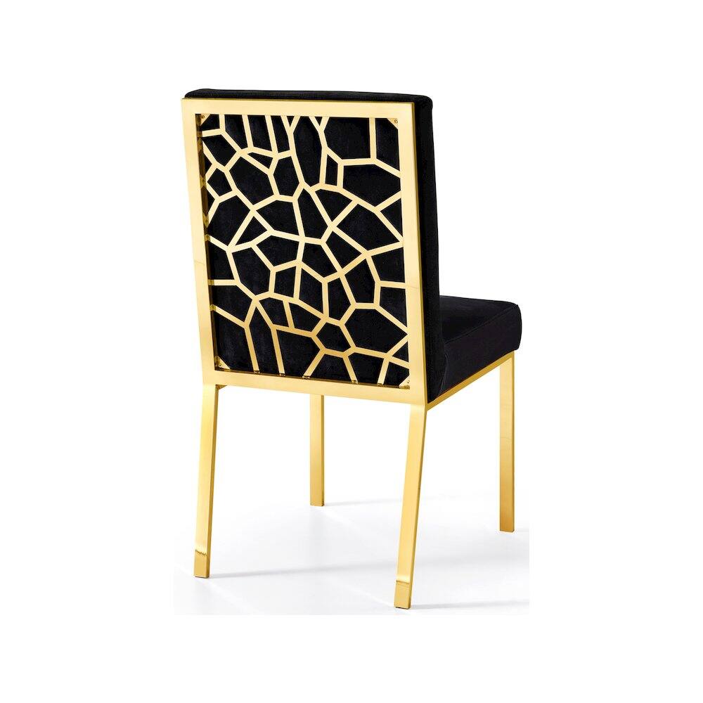 Alt View 1. Meridian Furniture - Opal Black Velvet Dining Chair, Set of 2 - Black.