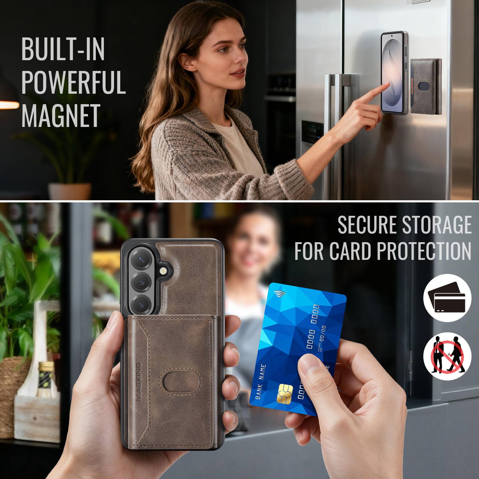 BUILT-IN POWERFUL MAGNET  
SECURE STORAGE FOR CARD PROTECTION  
MAGKING  
BANK NAME  
.... .... MONARES 00/00 3 000