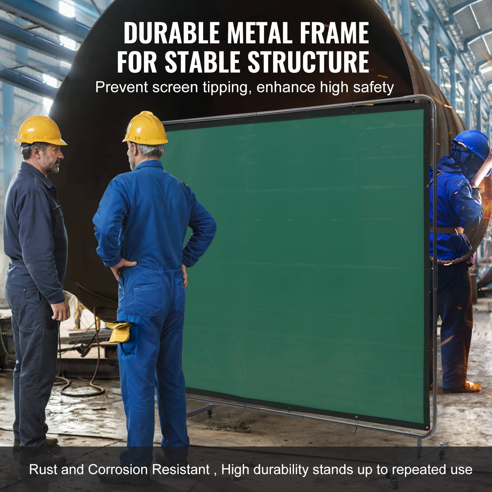 DURABLE METAL FRAME FOR STABLE STRUCTURE  
Prevent screen tipping, enhance high safety  
Rust and Corrosion Resistant, High durability stands up to repeated use