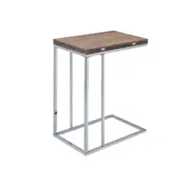 Manhattan Lane - Vogue Side Table, Weathered - Oak & Chrome