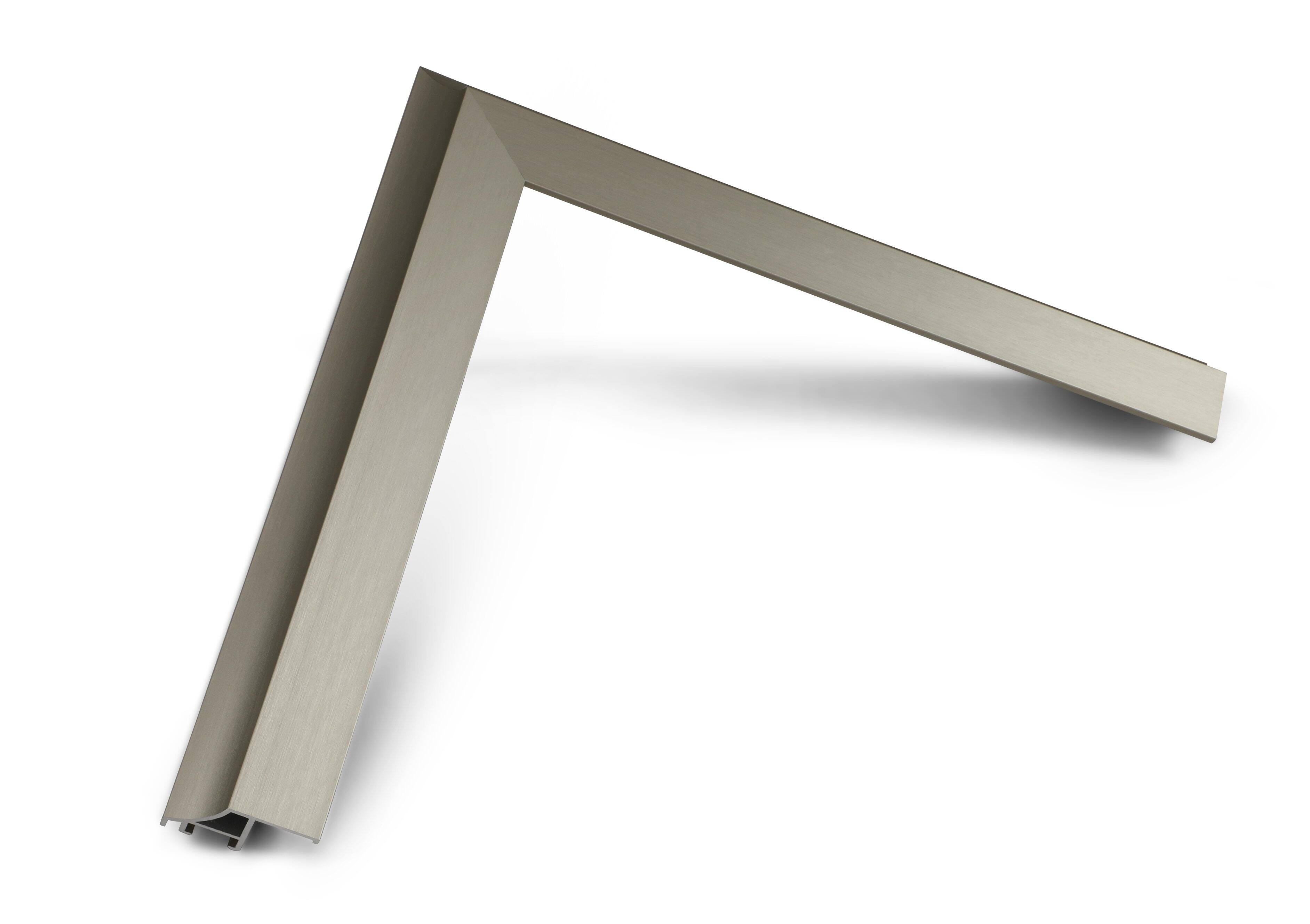 Alt View 14. Deco TV Frames - Alloy Scoop Bezel for Samsung The Frame TV - 55" - German Silver.