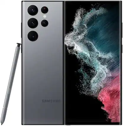 Front. Samsung - Samsung Galaxy S22 Ultra 1TB S908U Unlocked - Graphite.