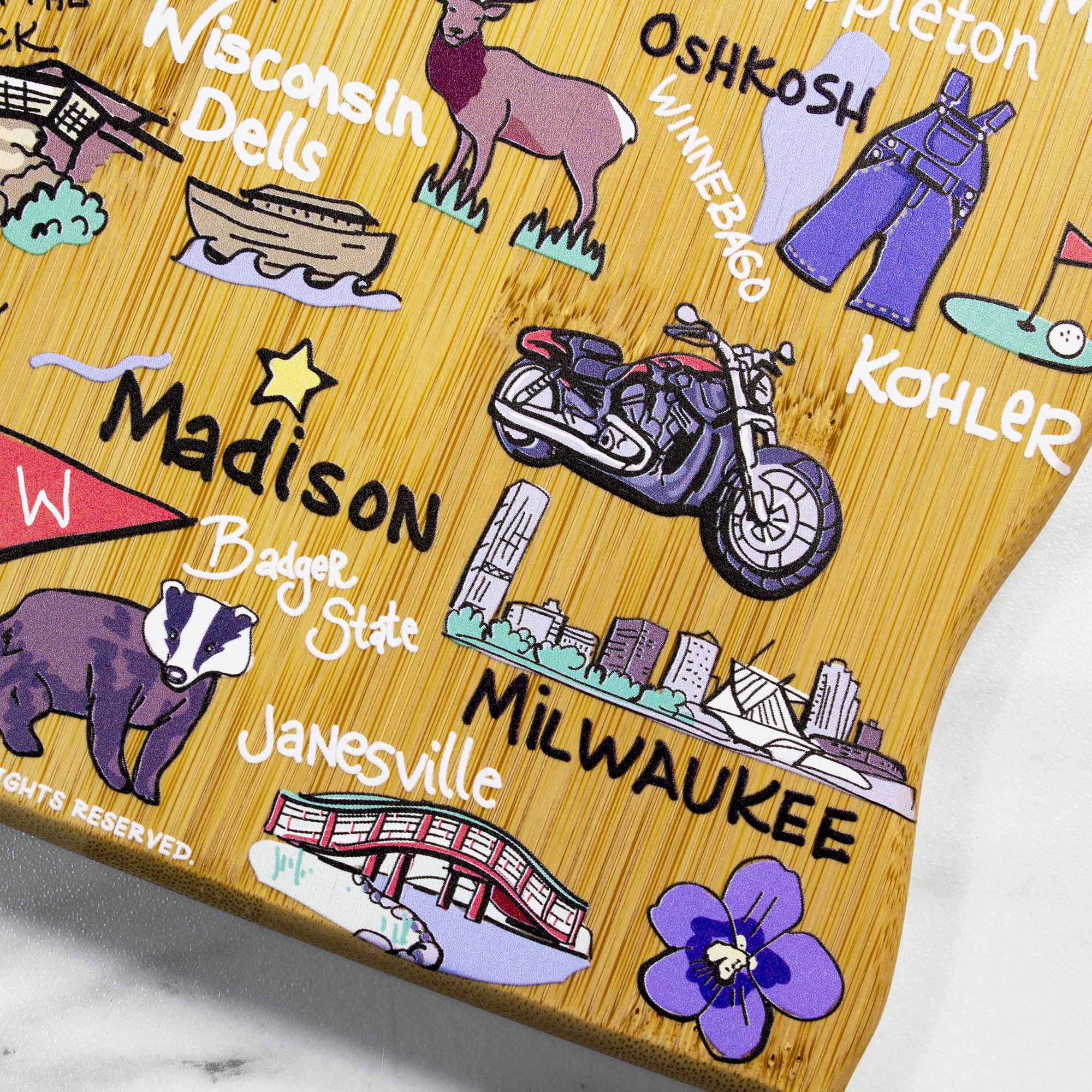 Wisconsin Dells  
Madison  
Oshkosh  
Winnebago  
Kohler  
Milwaukee  
Janesville  
Badger State  
Platteville  
Rights Reserved.