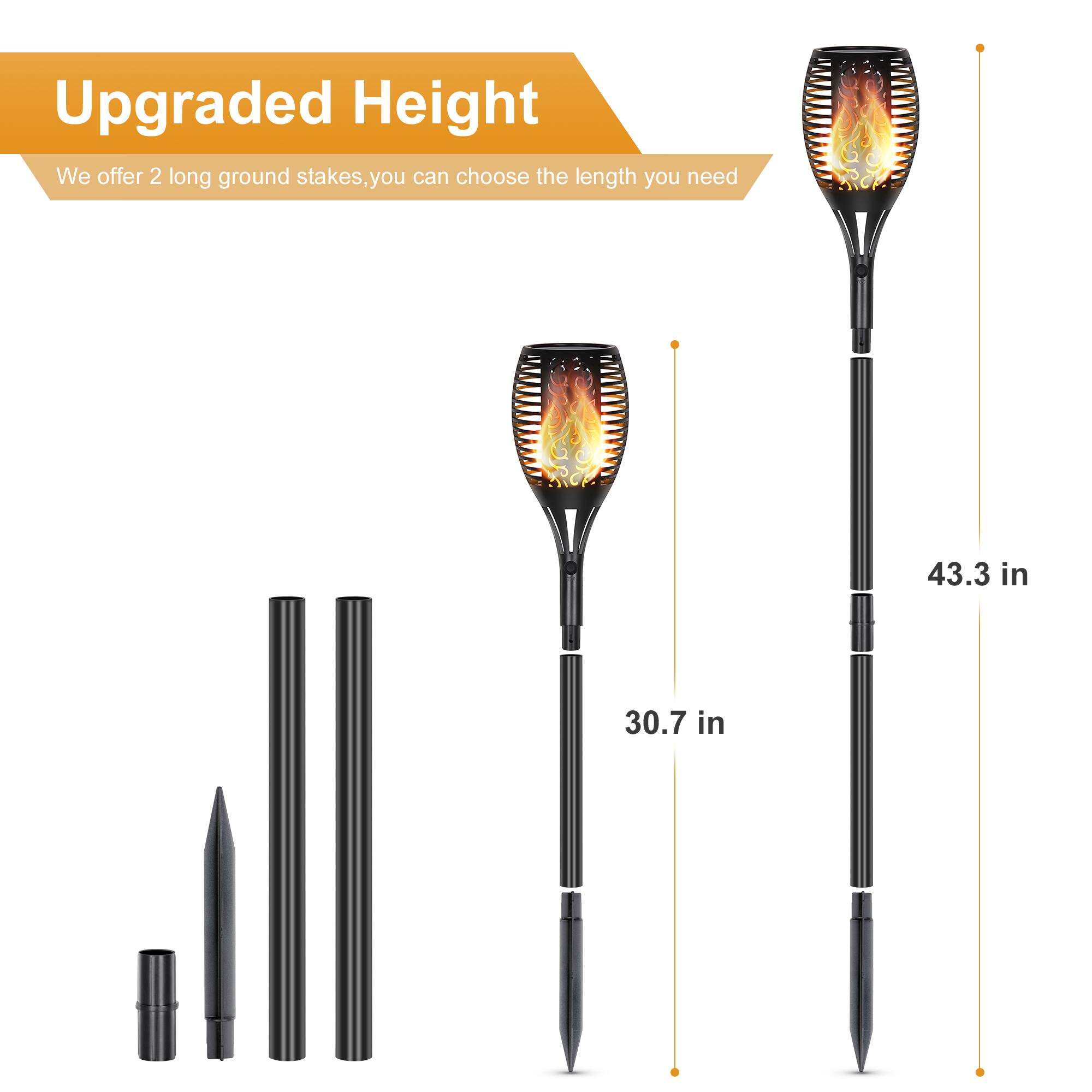 Upgraded Height  
We offer 2 long ground stakes, you can choose the length you need  

43.3 in  
30.7 in