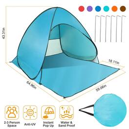 Loheer - Pop Up Beach Tent UV Protection Sun Shade Shelter Water Resistant Portable Canopy - Green