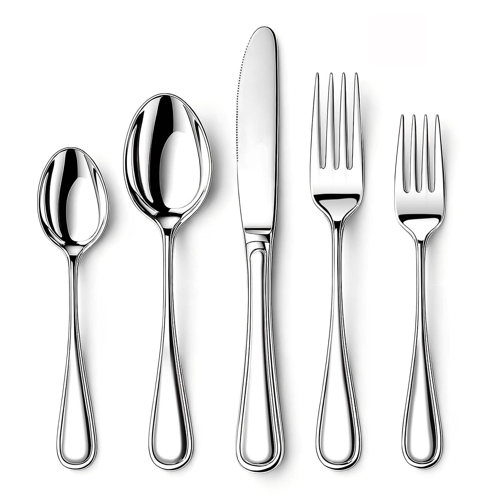 Dazzed Corner - Silverware set for 8, 40 Pieces Heavy Duty Flatware - Silver