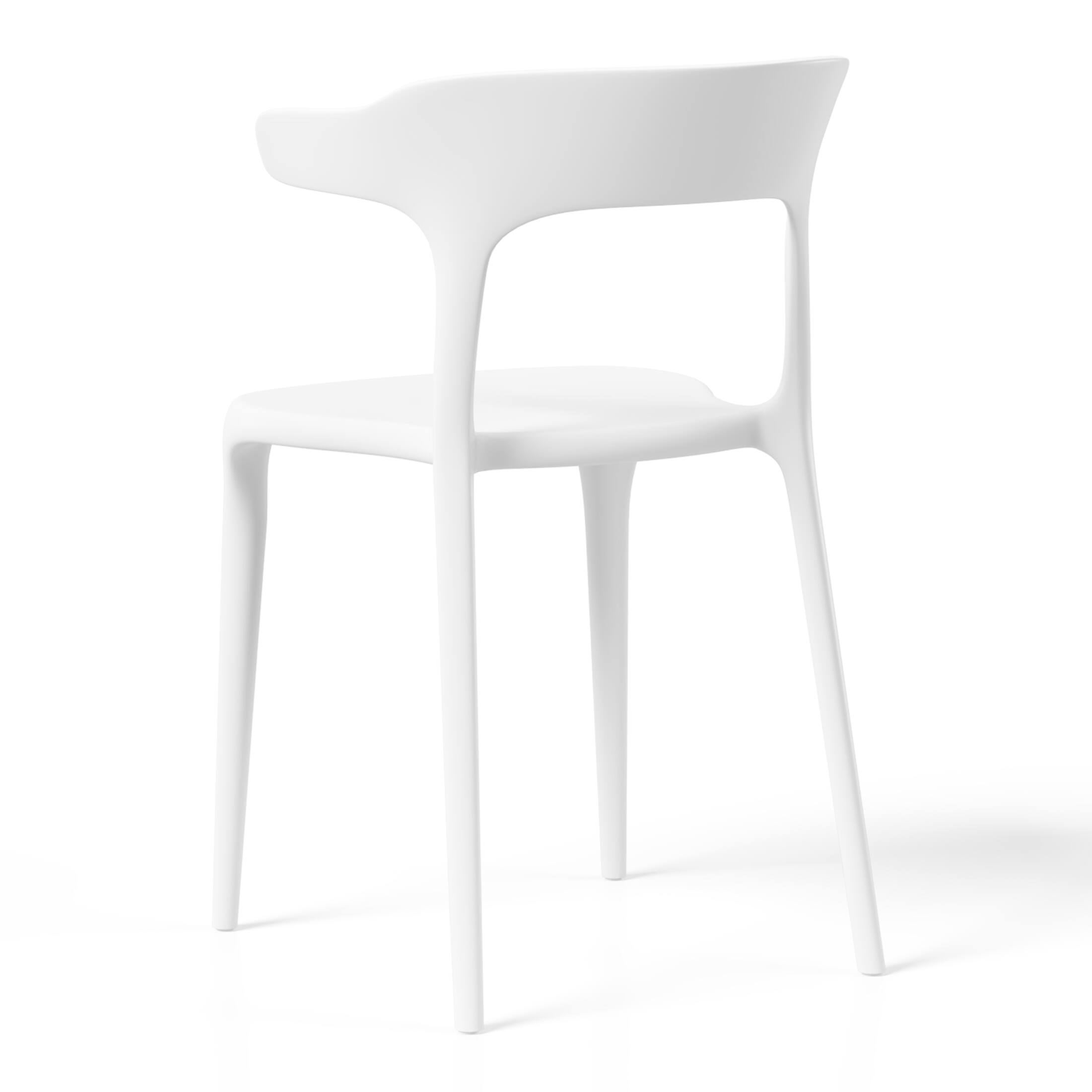 Alt View 2. WestinTrends - WestinTrends Playa Modern Stackable Resin Plastic Patio Dining Chair (Set of 2) - White.