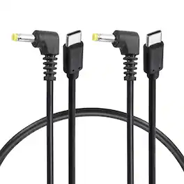 Unique Bargains - USB C to DC Power Cable, 15V 3A 45W, 4.0x1.7mm, PD Trigger for Laptop/Monitor/Security Camera, 2pcs - Black