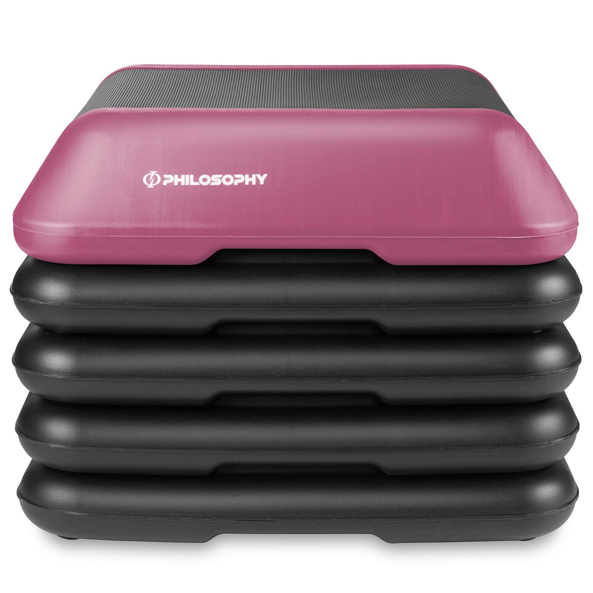 Alt View 1. Philosophy Gym - Aerobic Exercise Adjustable High Step Platform with 4 Risers - Pink.