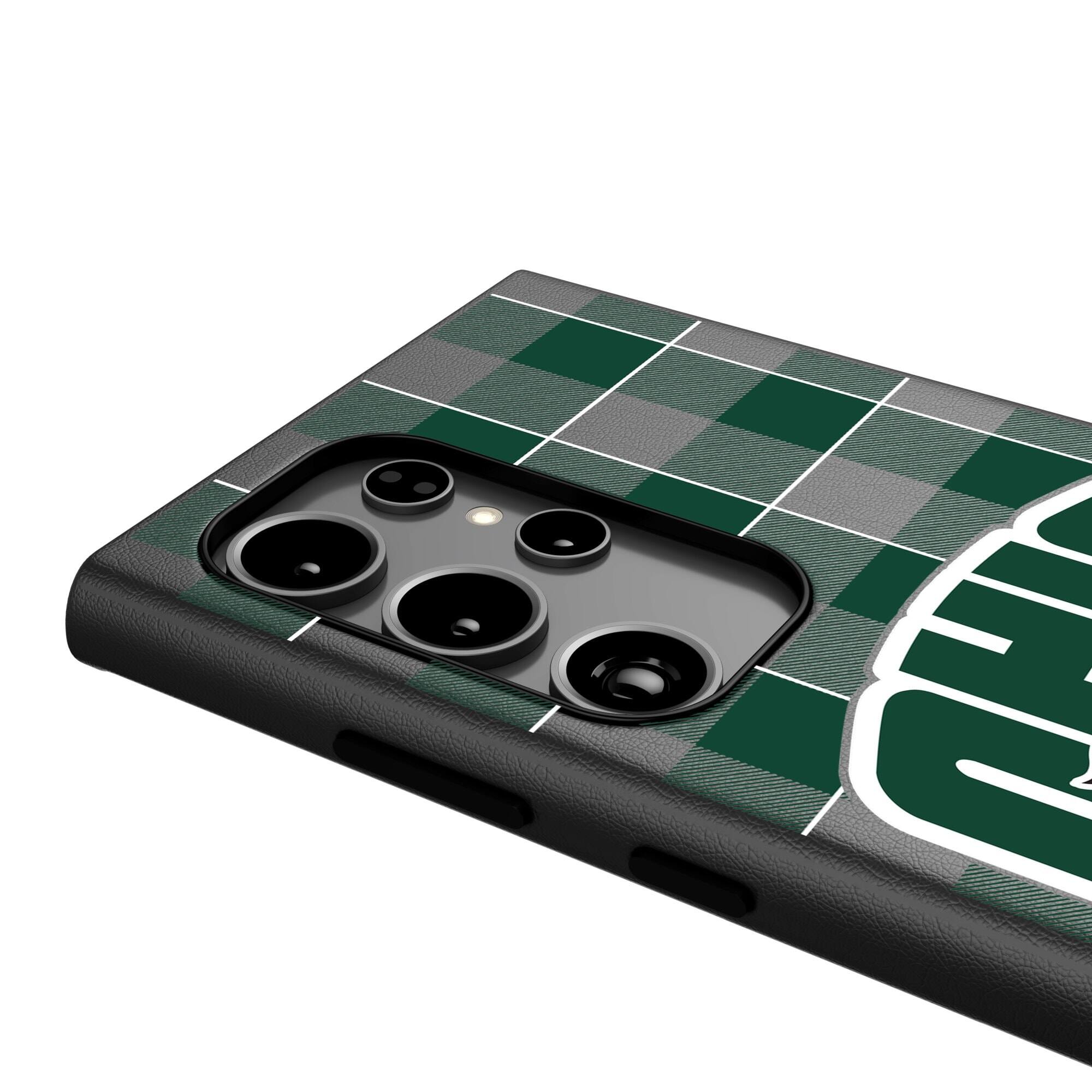 Alt View 3. Keyscaper - Ohio Bobcats Plaid Galaxy Magnetic Bump Case - S24 - Black.
