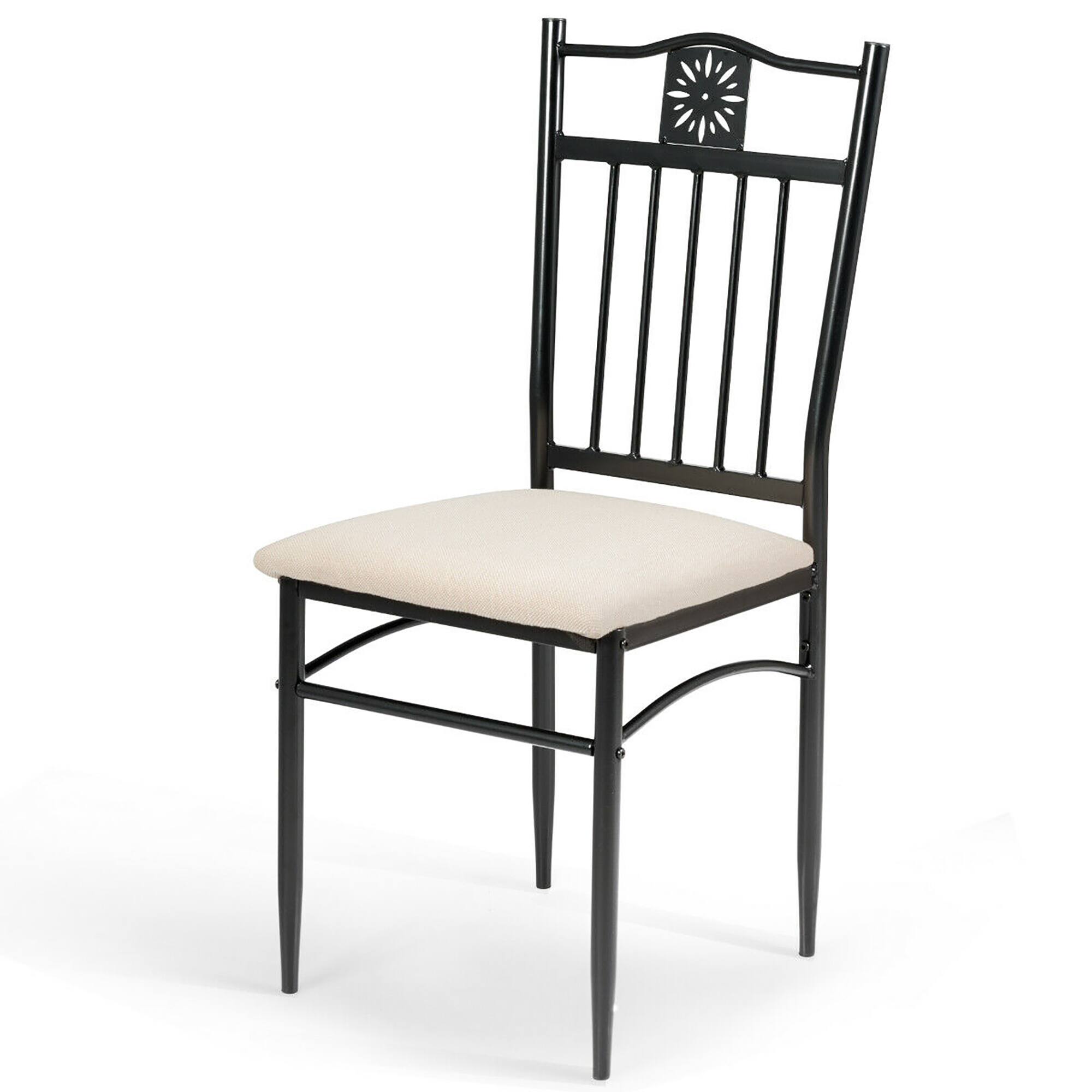 Alt View 19. Costway - 5 Piece Dining Set Wood Metal Table and 4 Chairs Kitchen Breakfast Furniture - Brown.