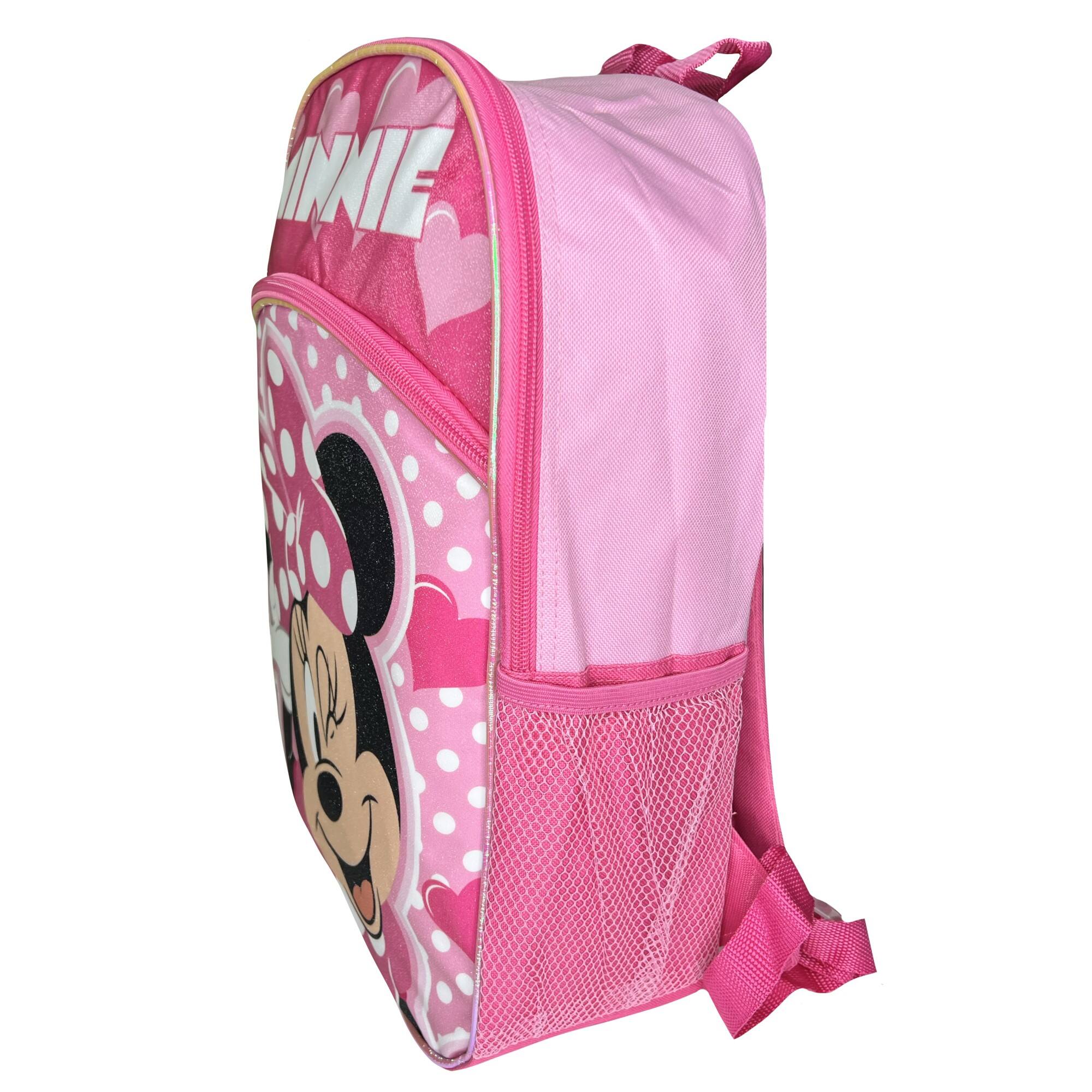 Alt View 2. UPD - Disney Minnie 16" Pink School Backpack with Front and Side Pockets - Multicolored.