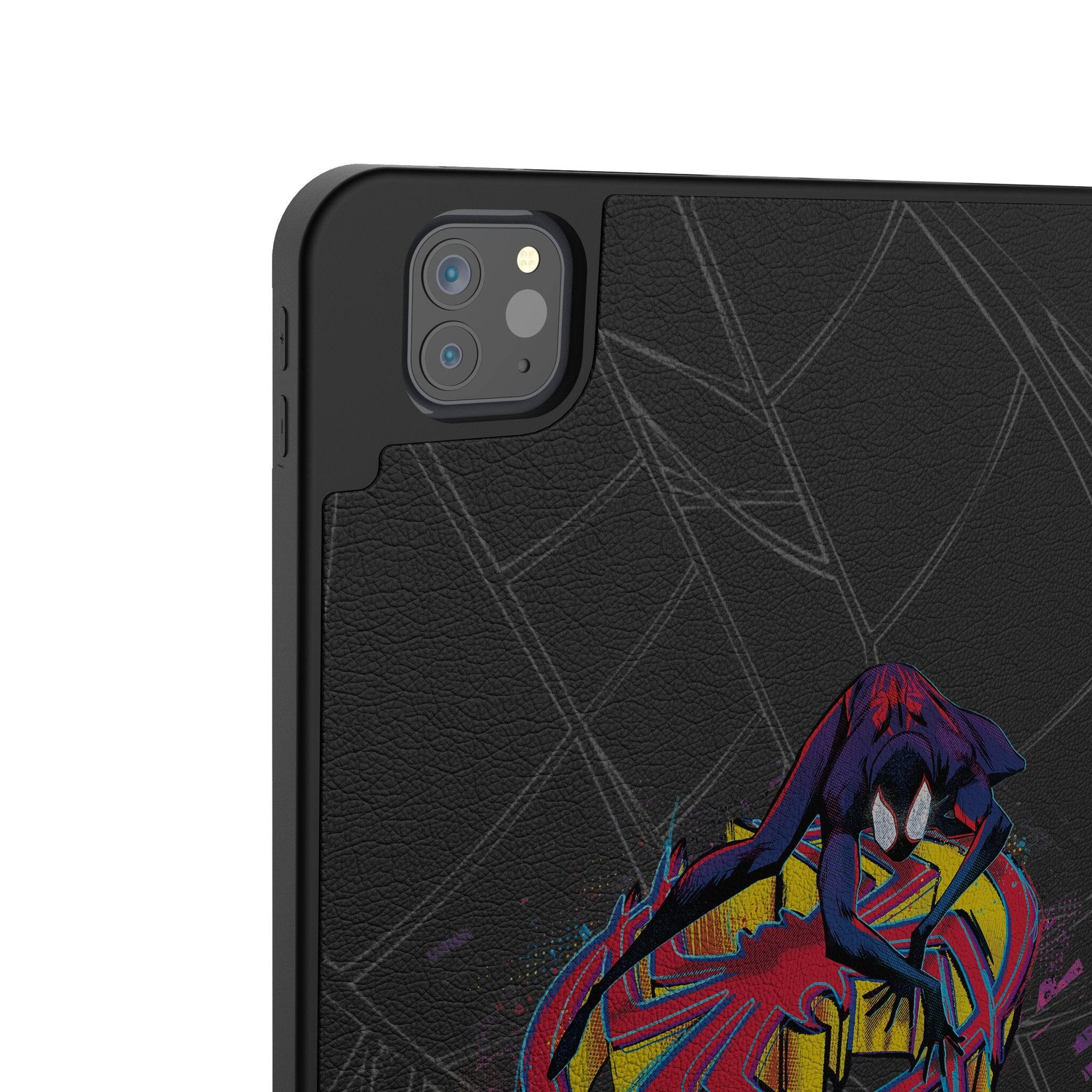 Left. Keyscaper - Marvel Badge Tablet Case - Apple iPad Mini (6th Gen) - Miles Morales 2.