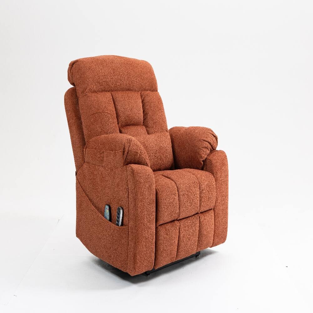 Alt View 4. Ropilly - Ropilly electric lift chair for elderly, 180 degree lay flat recliner, rose velvet massage chair with heat - Rose.
