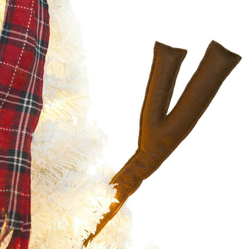 Alt View 1. Resenkos - 4ft Pre-Lit Snowman-Shaped Artificial Christmas Tree with 100 LED Lights and 380 Tips, Indoor/Outdoor, White - White.