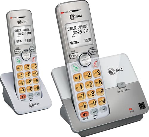 AT&T - EL51203 DECT 6.0 Expandable Cordless Phone System - Silver - Angle