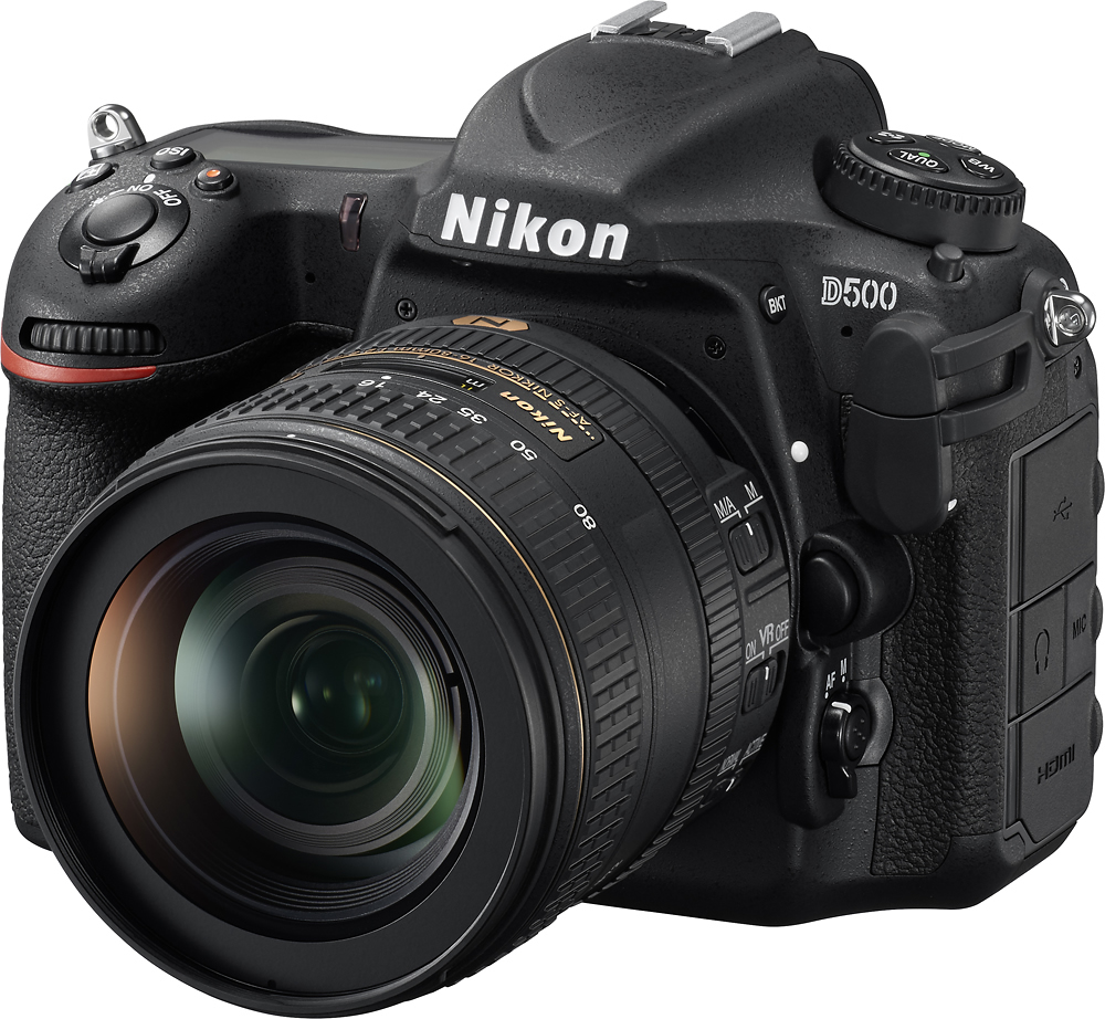 Left View: Nikon - D500 DSLR Camera with 16-80mm Lens - Black