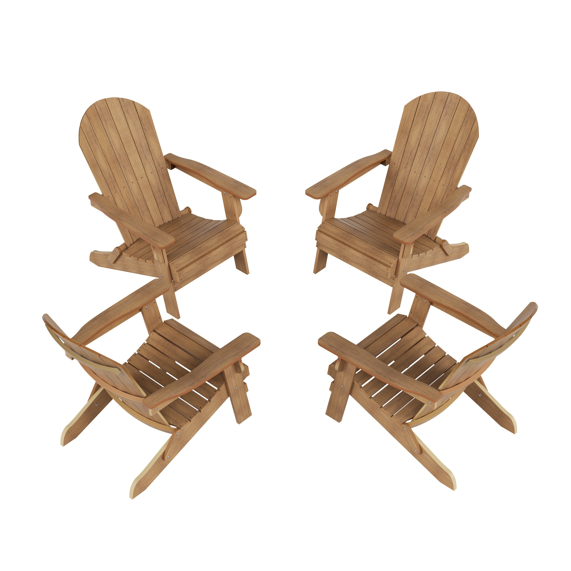 WestinTrends - Tuscany Outdoor Folding Adirondack Seashell Chair (Set of 4) - Teak price history on PriceWatchPro
