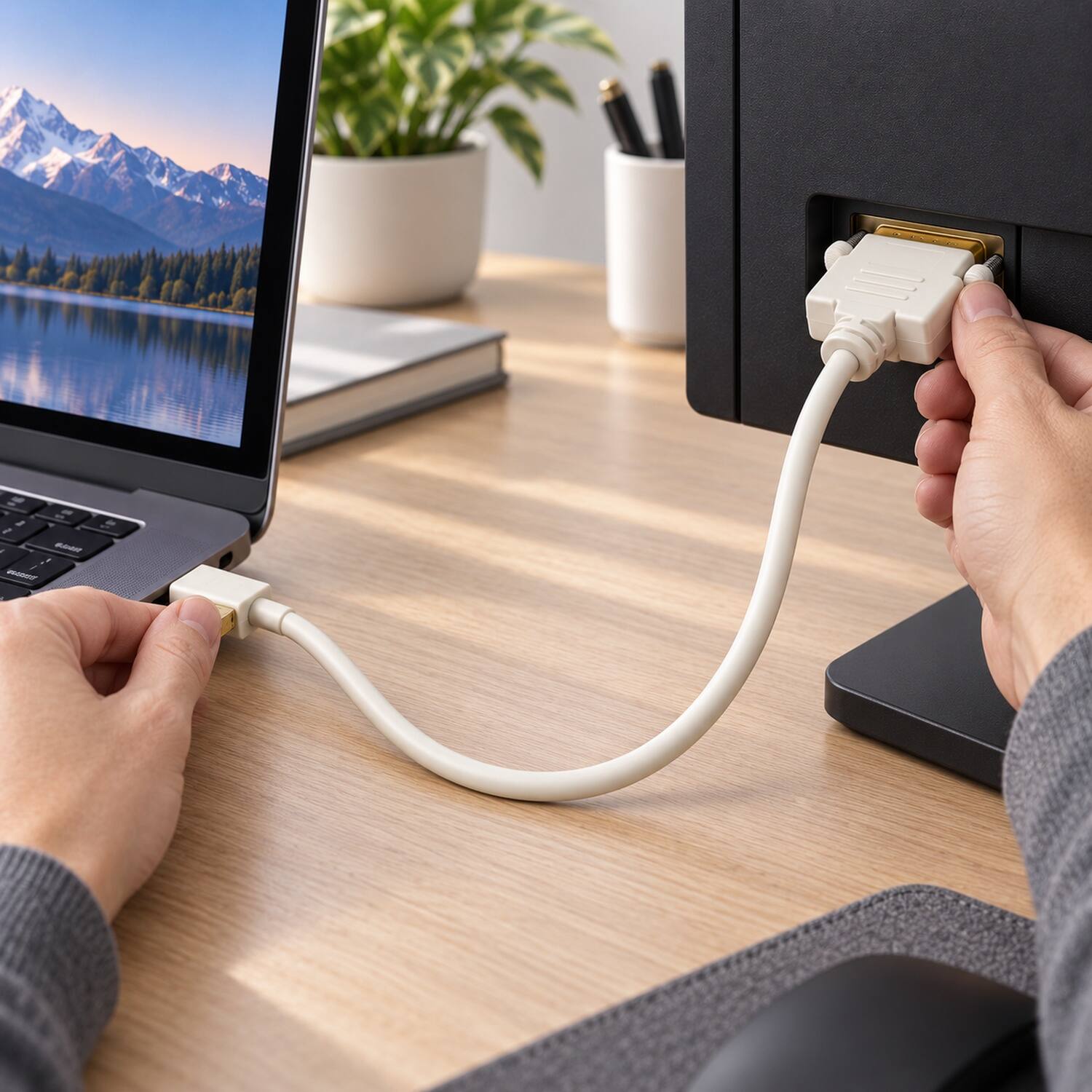 Back. Sanoxy - 6ft Mini DisplayPort to DVI Cable 32AWG - White.