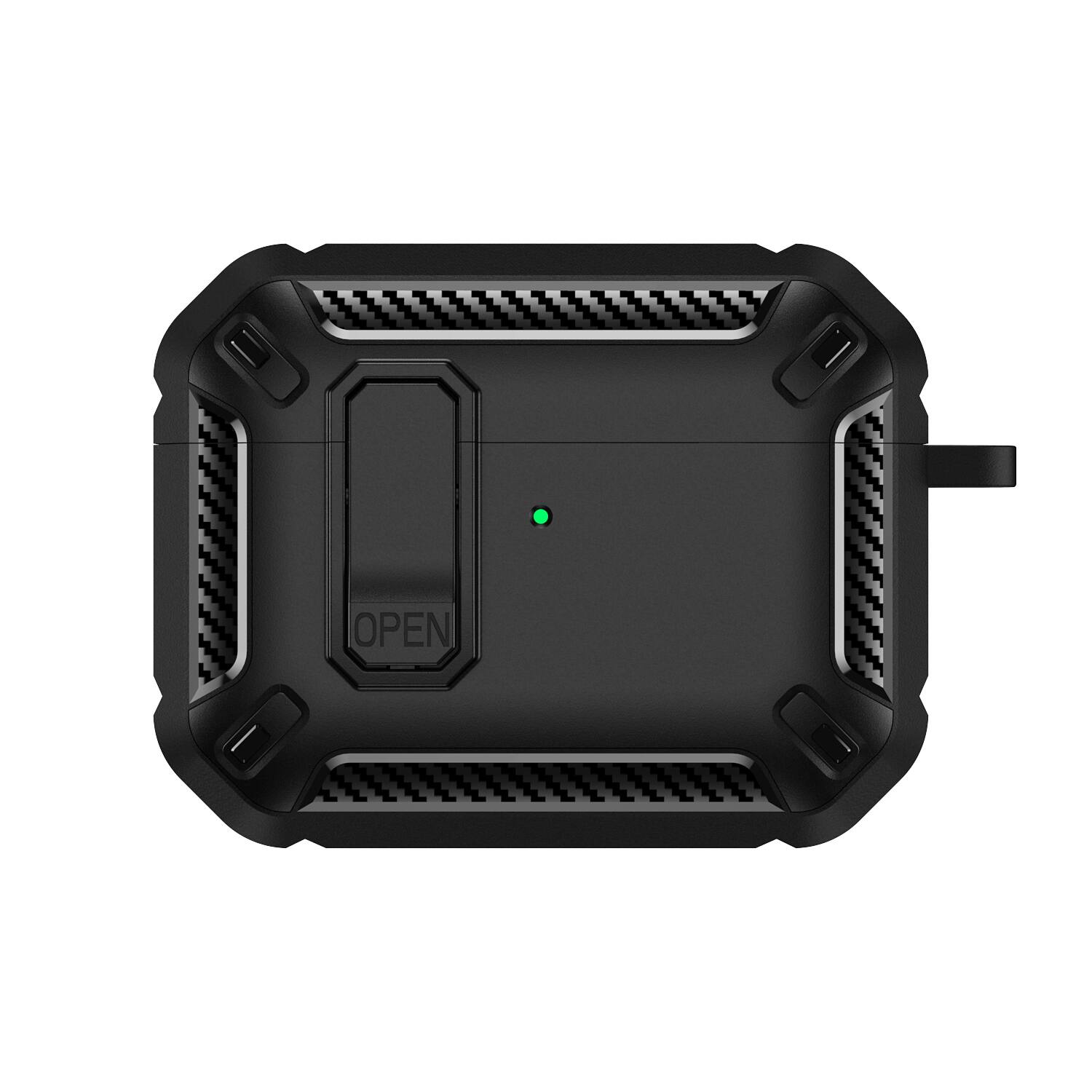 Alt View 6. UUCOVER - For Airpods Pro 3rd Gen (2025) Shockproof Secure Lock Case with Carabiner, Earphone Charging Box Hard Protective Cover - Black.