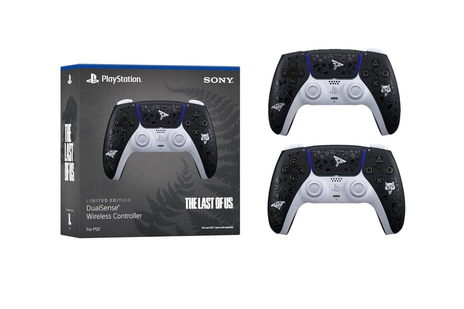 Sony - PlayStation 5 - 2 DualSense Controller - The Last of Us Limited Edition - Black and White