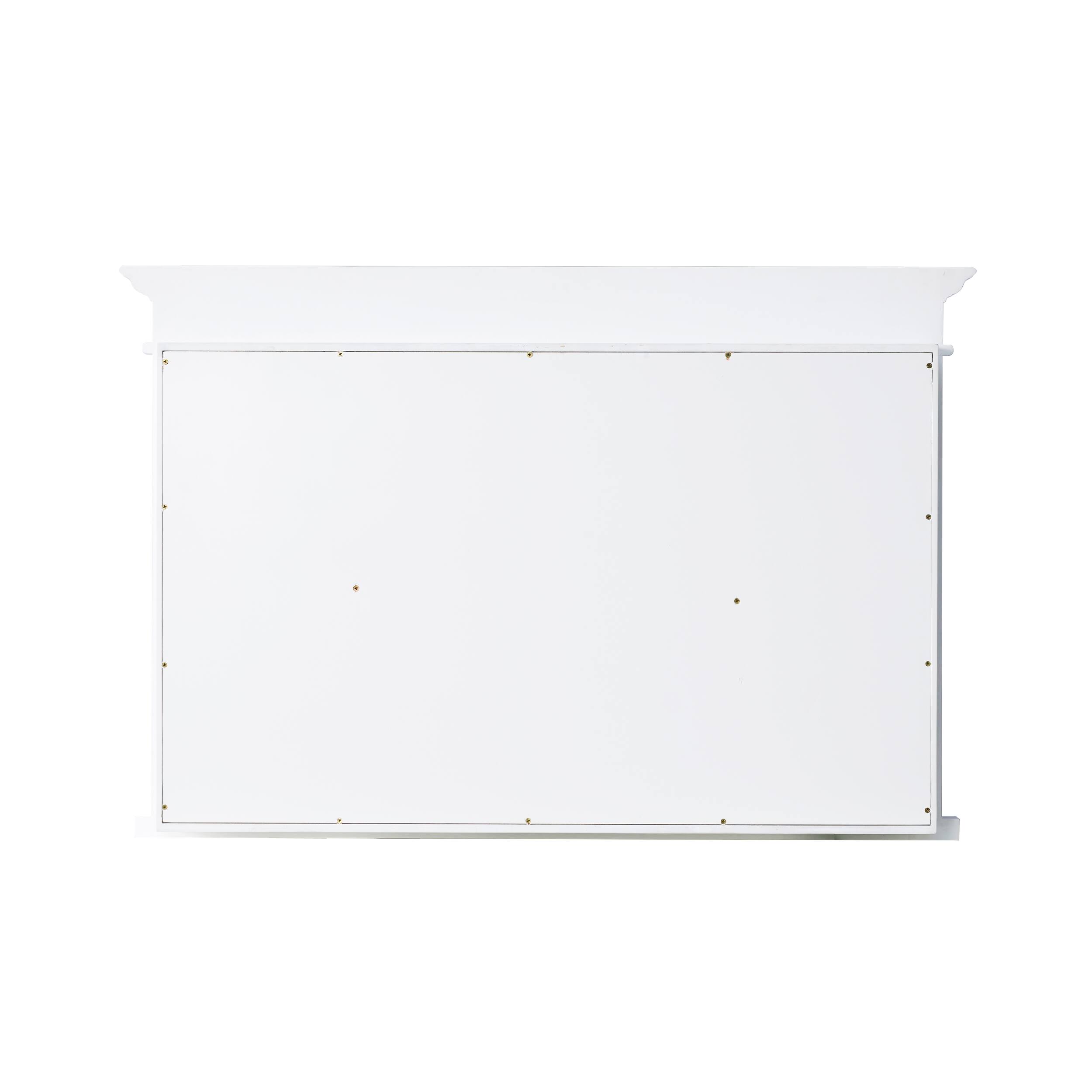 Alt View 9. WELLFOR - 48-Inch W x 32-Inch H Recessed Solid Rubberwood Medicine Cabinet with Single Mirrored Door - White.