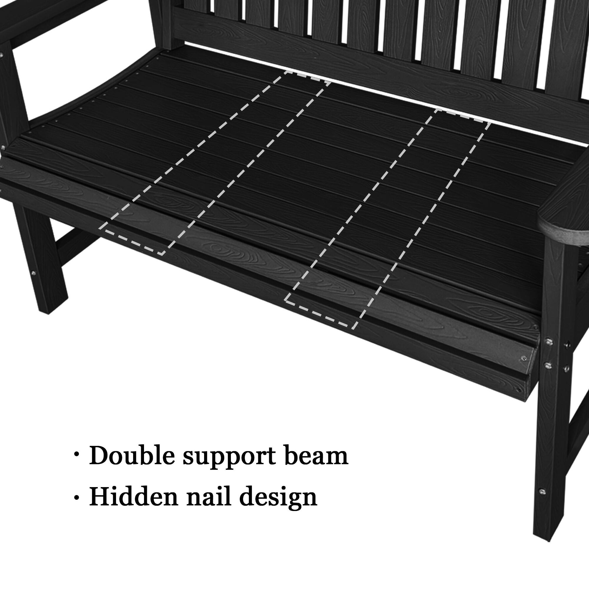 - Double support beam
- Hidden nail design