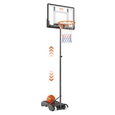 Front. VEVOR - Basketball Hoop, 5-7 ft Adjustable Height Portable Backboard System, 32 inch Basketball Hoop & Goal - Black.