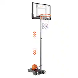VEVOR - Basketball Hoop, 5-7 ft Adjustable Height Portable Backboard System, 32 inch Basketball Hoop & Goal - Black