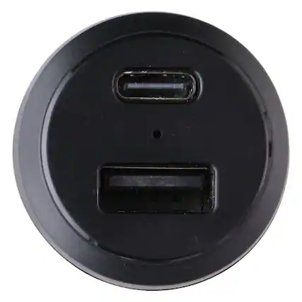 Front. Ventev - 32W Dual Port USB-C and USB-A Ultra Fast Car Charger - Black - Black.