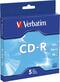 Verbatim - 52x CD-R Discs with Slim Cases (5-Pack)-Front_Standard