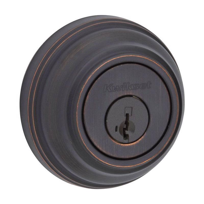 Angle. Kwikset - Kwikset SmartKey Venetian Bronze Metal Deadbolt.