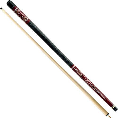 Front Standard. Trademark - Old Western Saloon Hardwood Pool Cue - Deep Burgundy.