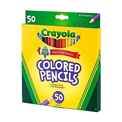 Crayola  
50 Pre-Sharpened Colored Pencils  
Preferred by Teachers!  
Long-Lasting  
Pre-Sharpened  
50